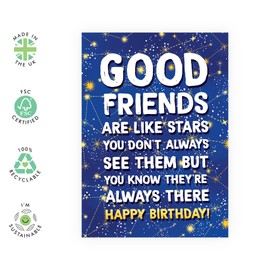Central 23 Bestie Birthday Card - Friend Birthday Card Female Male Best Friend - Gifts For Men And Women - Comes With Fun Stickers