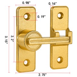 INIRET Barn Door Latches,Heavy Sliding Barn Door Latches Door Lock,Door Security Sliding Door Latch Lock fo Cabinets Bathroom Barn Door Garden Window Garage Door (Gold_2 Pack)