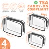 AURUZA 4 Pack Clear Toiletry Bag, Portable Travel Makeup Pouch