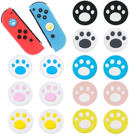 YJRUNFU Stick Cover, Analog Stick Cover, Joystick Cover, Compatible with Switch, Switch Lite, Switch Oled, Protective Cover, Flexible, Anti-Slip, Thumb Grip Cap, Assist Cap, Cat Hand, Paw Claws, Easy