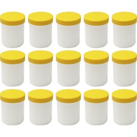 15 Containers Containers Ointment Cream/Ointment Kruke High, 60ml Capacity with Yellow Lids – Made in Germany