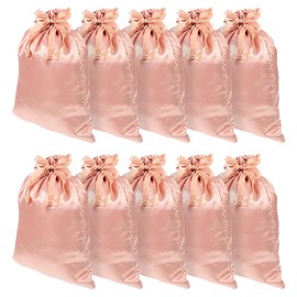 Beavorty 10pcs Silky Drawstring Pockets Satin Wig Bags Wig Travel Drawstring Wig Bags Wig Satin Bags with Drawstring Wig Packaging for Business Wig Storage Satin Bags Wig Storage