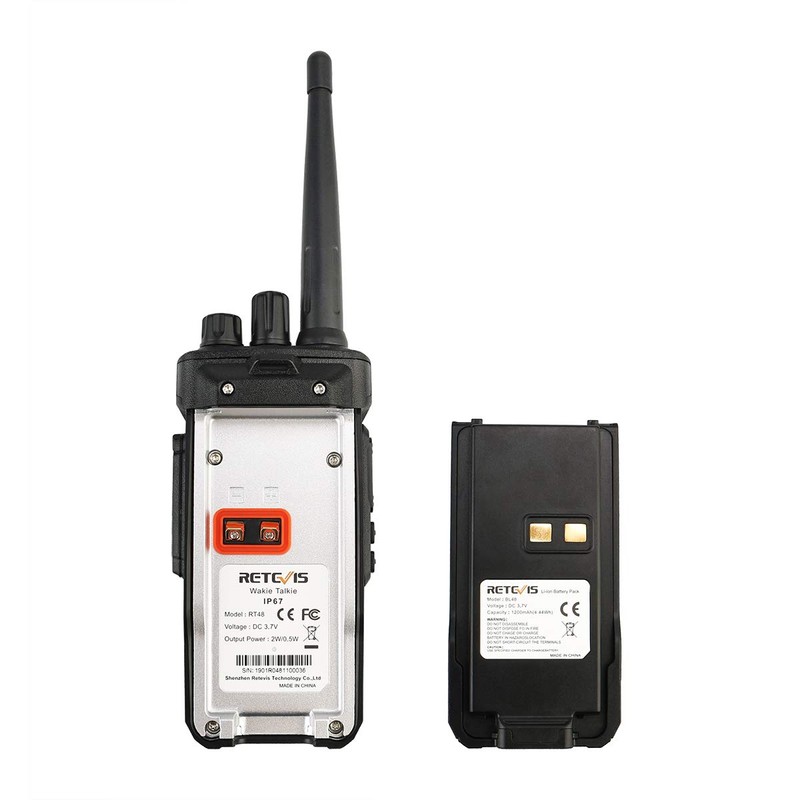 Retevis RT48 Waterproof Walkie Talkies Long Range,Rechargeable Two Way Radio