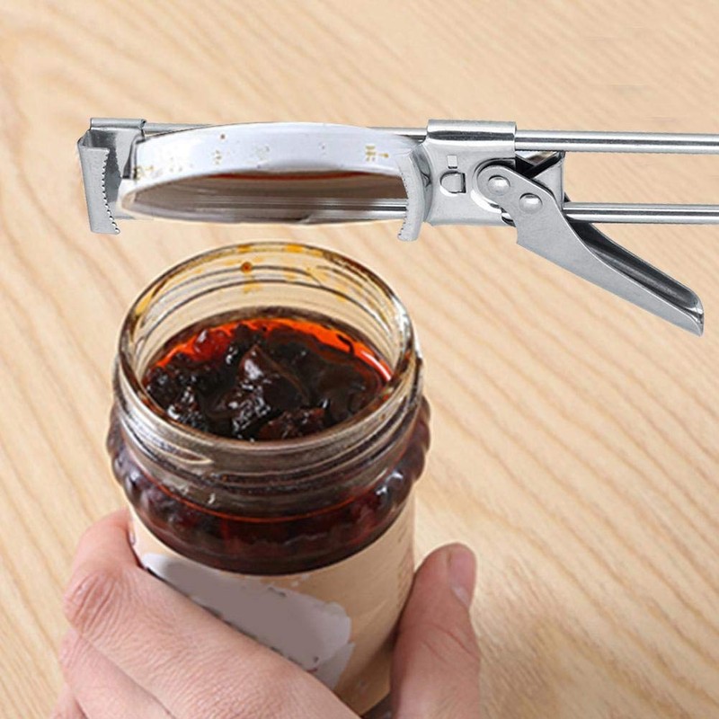 Abrelatas de Acero Inoxidable Ajustable con Tapa Manual para Botellas