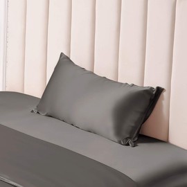 THXSILK 100% Silk Pillowcase for Hair and Skin Luxury 25 Momme Mulberry Silk, Pillow Cases with Hidden Zipper - Standard(20 x26 inch/51x66 cm), Charcoal
