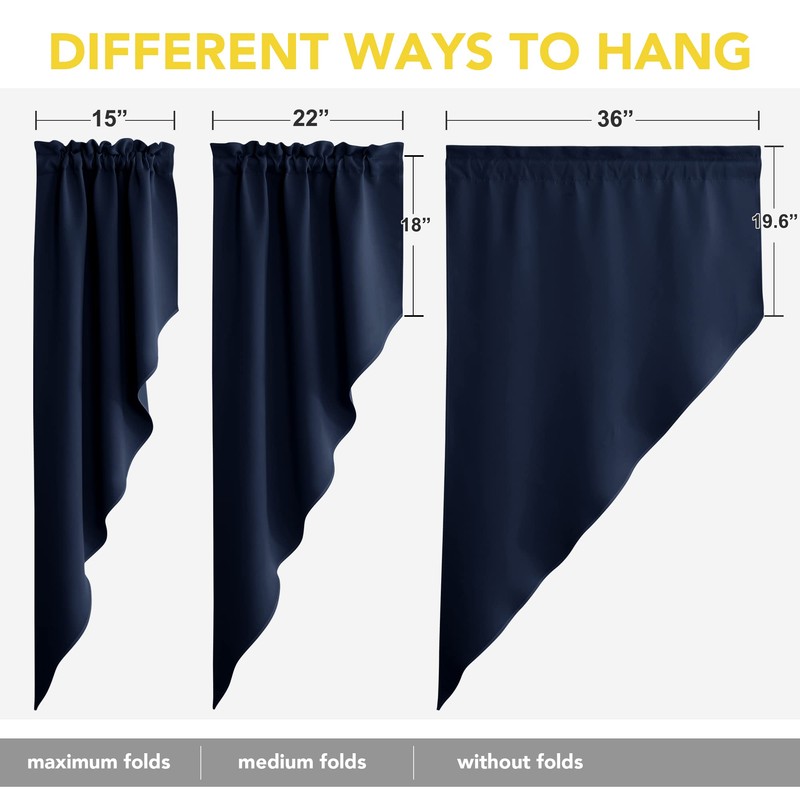 NICETOWN Blackout Kitchen Window Curtains - Thick Tailored Scalloped Valance/Swags