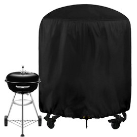Funshot Round Barbecue Cover, Kettle BBQ Cover 73x71cm Waterproof Heavy Duty 420D Oxford Fabric Round Gas Grill Covers with Drawstring Cord, Outdoor Grill Cover UV Resistant, Windproof & Rip-Proof