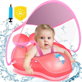 TAIMEI Flotador de Piscina para niño con toldo, protección Solar UPF50, Flotador Inflable para niño con Parte Inferior de Apoyo de Seguridad de...    