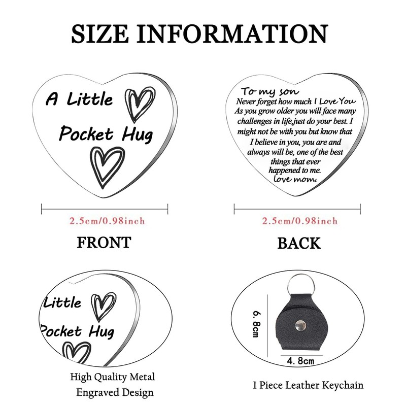 Pocket Hug Token, Inspirational Gifts Double Sided Long Distance Relationship