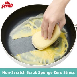 Mr. Scrub Sponges Kitchen Scrub Dish Sponge Scouring Pad, 24 Pack Cleaning Brush Scrubber Supplies for Soap, Dishwashing Dinnerware Sets Pan Pot Glass Dishwasher Sink Bathroom Towels Cloth Rags Holder