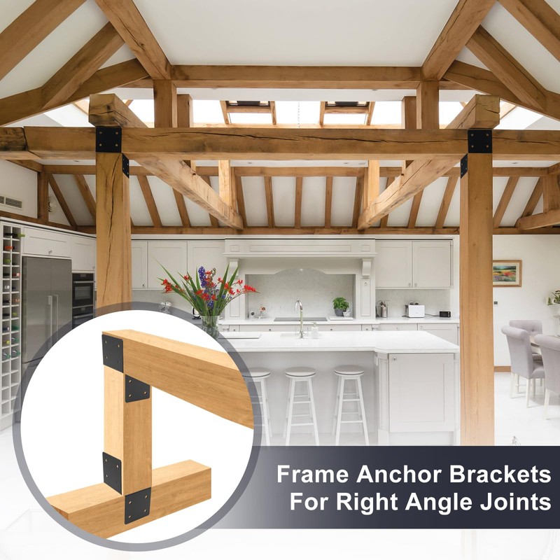 4 Pcs Deck Post Caps Tie Brackets, 4x4 Base Steel