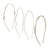 GETACOTA 4 Pcs Gold Metal Headbands for Women Thin Hair Hoop Simple wavy Sparkly Shiny Hair Bands Glitter Fashion Non-slip Hair Accessories for Girl l(gset 03)
