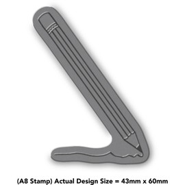 'Drawing Pencil' Rubber Stamp - Unmounted Design for Crafting & Scrapbooking, A8 (RS00042487)