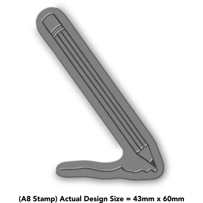 'Drawing Pencil' Rubber Stamp - Unmounted Design for Crafting &