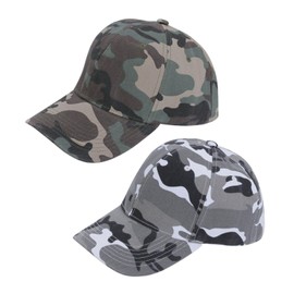 2 Pieces Camo Baseball Caps, Kids Camo Baseball Caps, Sun Protection Visor, Outdoor Sports Cap, Adjustable Peaked Cap, Suitable for Running, Hiking and Camping