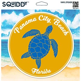 Squiddy Panama City Beach Florida Vacation Beach Town - Vinyl Sticker - Large Size (11" high)
