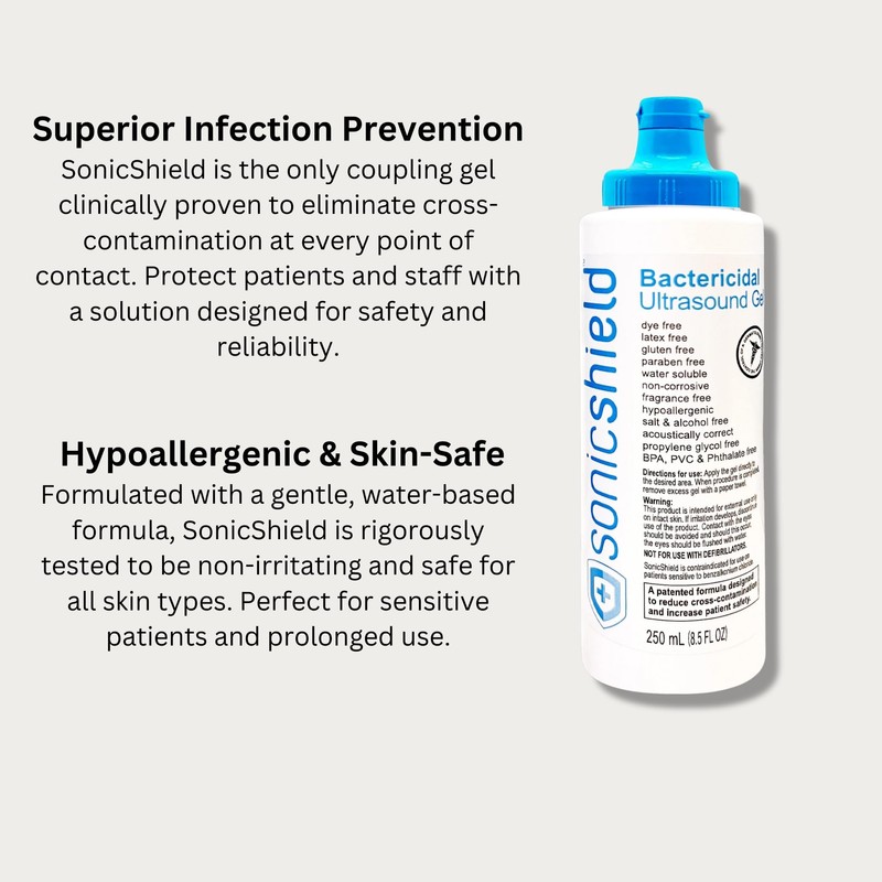 SonicShield Ultrasound Gel. High Viscosity. Premium Multi-Purpose Gel for Ultrasound