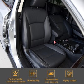 Priprilod Black Perforated Leather with Black Stitching Driver Side Bottom Replacement Seat Cover Compatible with Subaru Outback 2015 2016 2017 2018 2019