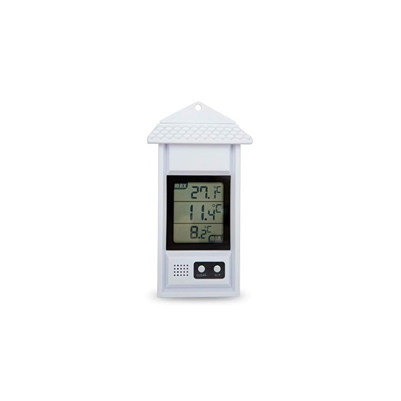 Digital max/min Thermometer for conservatories, greenhouses & Grow Rooms (White)