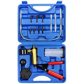 JoyFans 2 in 1 Hand Vacuum Pump Brake Bleeder Kit, One-Man Brake Clutch Fluid Power Steering Fluid Bleeding System Tester Tool for Automotive Motorcycle Car & Kitchen Food Sealing Use (Blue)