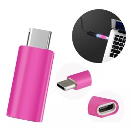 Slim Company Adaptador Convertidor Micro Usb V8 Hembra A Tipo C Macho Color Magenta