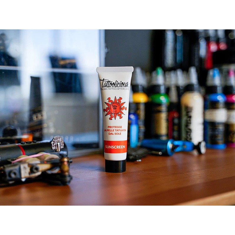 Tattoolicious SUNSCREEN 50+ SPF Tattoo-Sonnenschutz, mit Anti-Fading-Formel und Biologische Wirkstoffen,