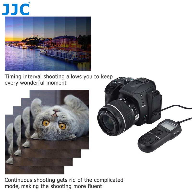 JJC Multi-function Timer Remote Control with Tripod Holder Clamp for