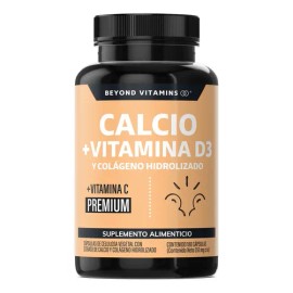Beyond Vitamins  Calcio 1000  Vitamina D3  Potenciado Con Colágeno Hidrolizado Puro (Colageno Polvo) Y Vitamina C Capsulas  Caltrato 1000mg -...      