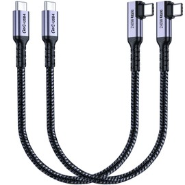 SUMPK 30cm USB 4 Kabel rechtwinklig [2 packs], 240W USB C Kabel, 40Gbps Hochgeschwindigkeits-Datenübertragung mit einzelnem 8K oder Dual 4K Display Video Dispaly
