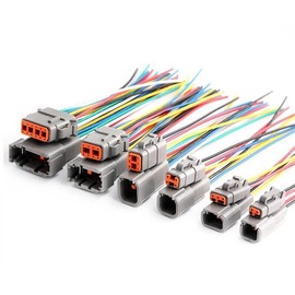 Deutsch DTM 2/3/4/6/8/12 Pin Pre-wired Electrical Wire Connector Set 20-24 AWG (4 PIN)