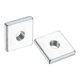 uxcell 200Pcs M3x10mmx2mm Square Nuts, Carbon Steel Zinc Plated Coarse Thread Square Nuts Fasteners for Home Repairs and Professional Engineering, Silver