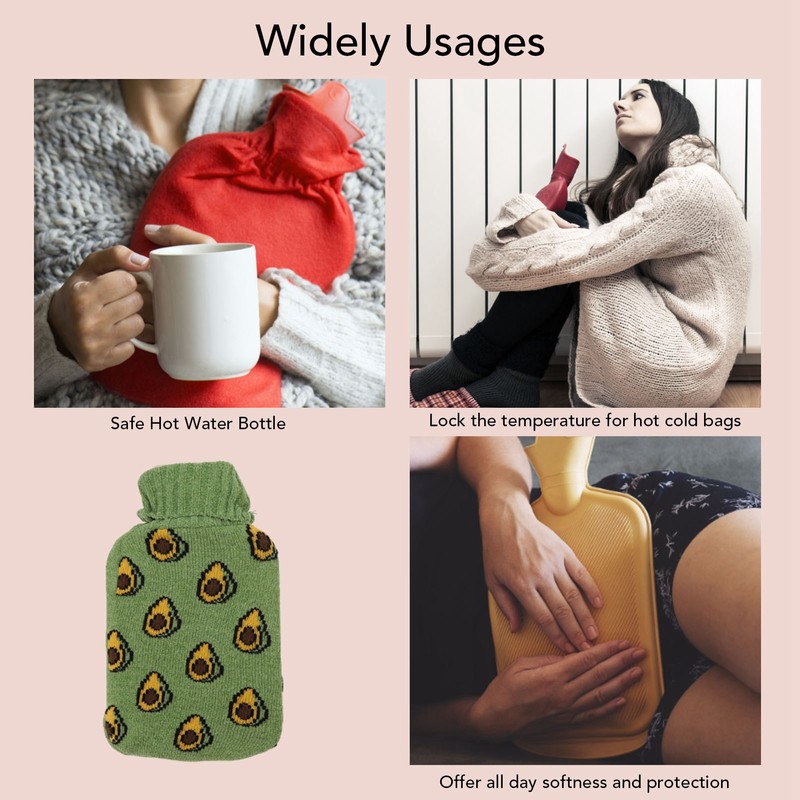 2000ML Hot Water Bottle Hot Water Bag with Soft Knitted