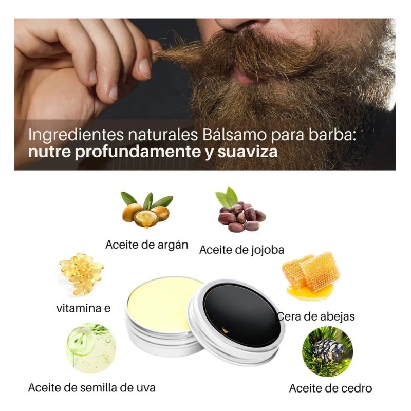 Kit Aseo Y Cuidado Barba Bigote Cuchillas Afeitado Men 5pz