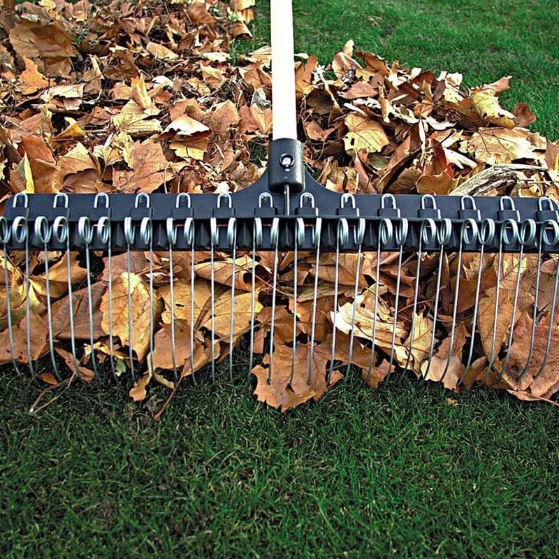 THE GROUNDSKEEPER II Rake 55-inch Lightweight Fiberglass Handle, 21-inch Head,