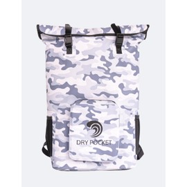 Dry Pocket Magnaguard Auto-Sealing Waterproof Backpack Cooler, 22-Can Capacity, Floating, Durable TPU Shell, IPX8 Rated, Keeps Ice for 24+ Hours (Snow Camo)