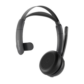 NUROUM - Auriculares inalámbricos con micrófono para el trabajo, auriculares Bluetooth de camionero con micrófono de cancelación de ruido, oído único, multipunto/silencio, reproducción 45H para centro
