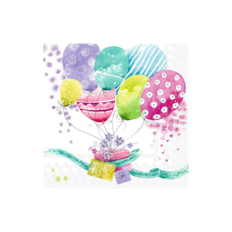 Boston International IHR 3-Ply Paper Napkins, 20-Count Lunch Size, Birthday