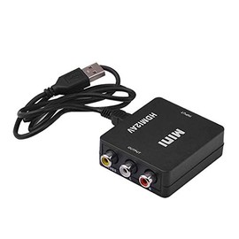 yarui HDMI to AV Converter, RCA Converter, HDMI to RCA Converter, Composite to HDMI Adapter, AV to HDMI Converter, Audio Transfer, 720/1080P Switch, USB Powered, Black