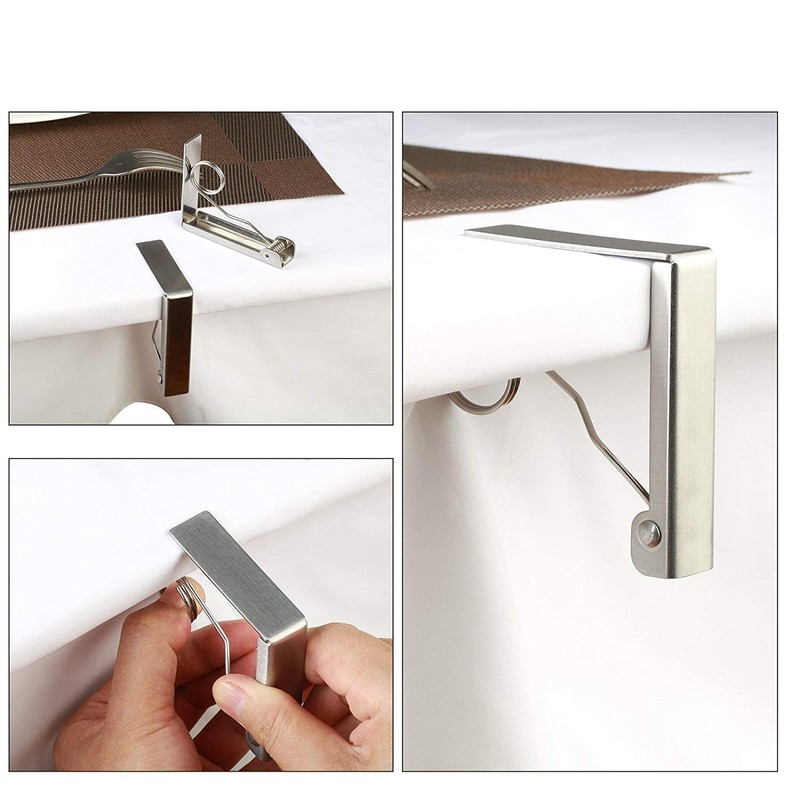 Xrten 4Pcs Tablecloth Clips, Tablecloth Clips for Outdoor Adjustable Table