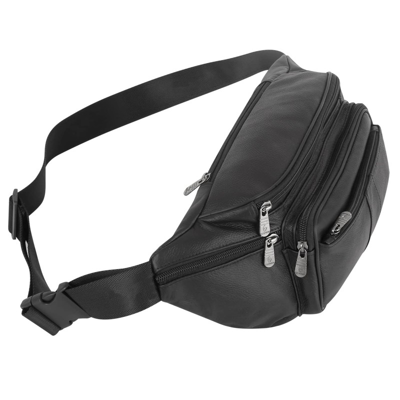 ZZNICK Genuine Leather Fanny Pack/Waist Bag/Organizer with Adjustable Belt, Multiple
