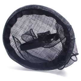 Lawliet Teardrop Womens Sinamay Fascinator Tam Beret Casque Cocktail Bridal Hat T442 (Black)