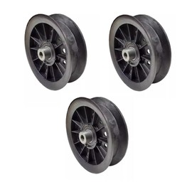 Technology Parts Store 3PK Flat Idler Pulley Black D18314, TCA22982 Compatible with John Deere Self-propelled Walk-Behind mowers and 20", 24" and 32" Snow Blower attachments