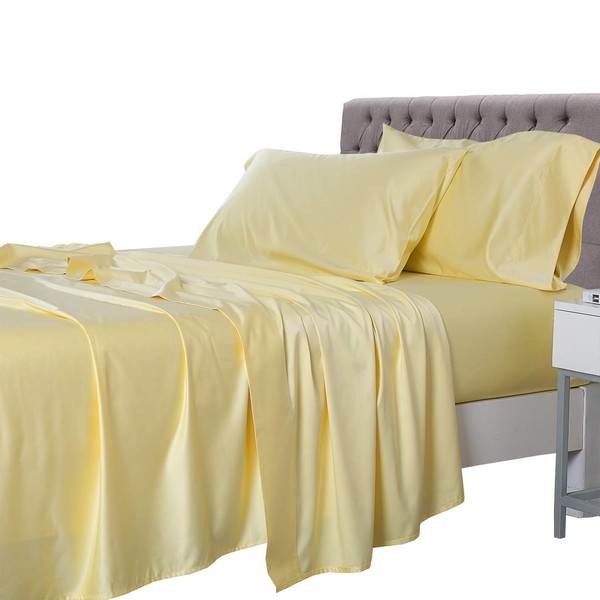 Royal Tradition Rayon from Bamboo-Coolplus Sheets Set (Full Size|Solid Yellow)