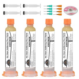 INNOVAYOU 4 * 10ml Flussmittel LöTen, Keine Reinigung Lötpaste mit Entlötlitze, Lötflussmittel Geeignet für Elektronikschweißen, Löten, Leiterplatten und Kupferdrähte