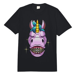 Cool Unicorn with Dental Braces Funny Horn Horse Smile Gift Comfort Colors Adult Heavyweight T-Shirt