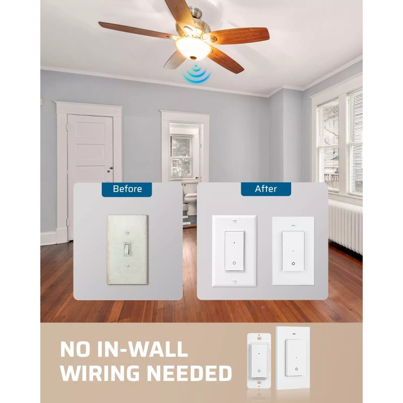 Dewenwils DEWENEILS Wireless Light Switch and Receiver Kit with Magnetic
