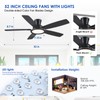 BYKISTOK 52" Flush Mount Ceiling Fan with Lights and Remote
