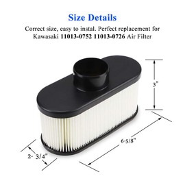 11013-0752 Air Filter with 11013-7046 Pre Filter for Kawasaki 11013-7049 FR730V FR691V FR651V Engine Air Cleaner, Air Filter for Lawn Mower Tractor– 2 Pack