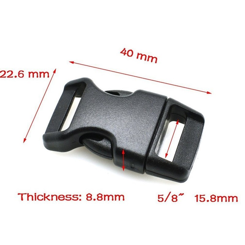 HONGCI 30PCS Side Release Plastic Mini Buckles 15mm(5/8") Inch Black-Great