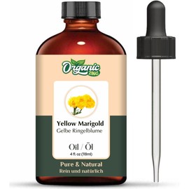 Organic Zing Yellow Marigold Oil (Tagetes erecta) | Pure and Natural Essential Oil for Aroma, Diffusers and Skin Care - 4 Ounce